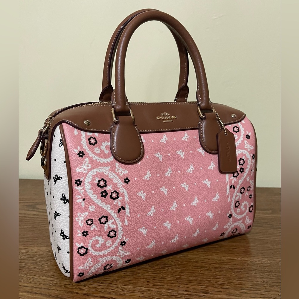 Coach Butterfly Bandana Print Bennett Satchel - Picture 12 of 14